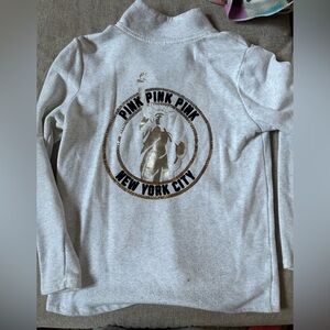 VICTORIA SECRET PINK BLING NEW YORK CITY "1/4 ZIP SWEATSHIRT W/STATUE of LIBERTY